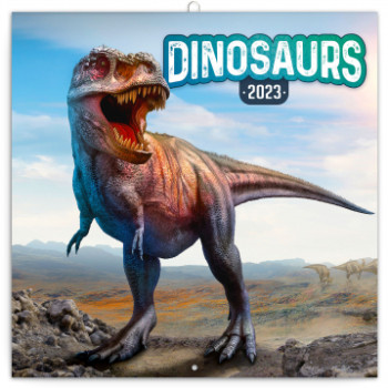 Poznámkový kalendář Dinosauři 2023, 30 × 30 cm